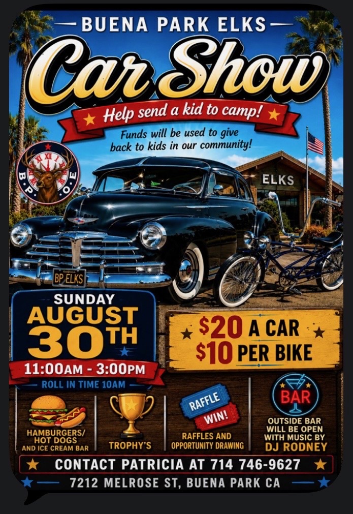 Buena Park Car Show – August 30th 2026